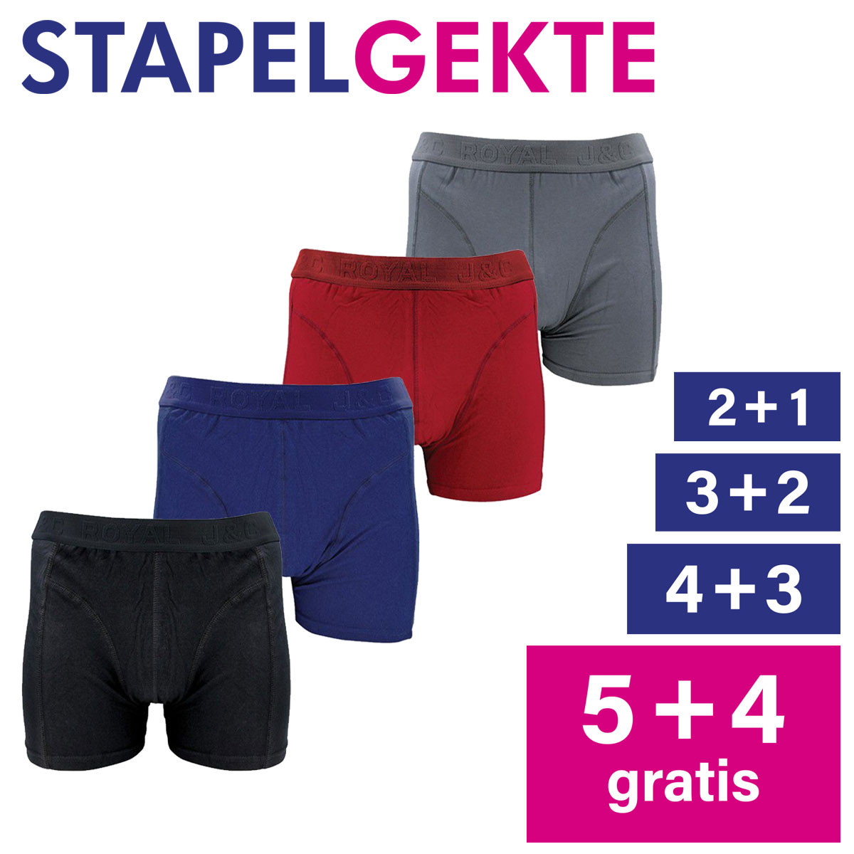 Een Dag Actie - J&C Effen Boxershort