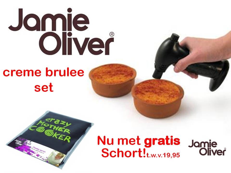 Een Dag Actie - Jamie Oliver Creme Brulee Set Met Gratis Schort Een Dag Actie - Jamie Oliver Creme Brulee Set Met Gratis Schort