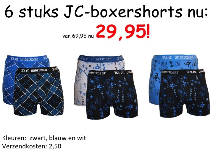 Een Dag Actie - Jc Royal 193/198Boxershorts 6 Stuks Verpakking Een Dag Actie - Jc Royal 193/198Boxershorts 6 Stuks Verpakking