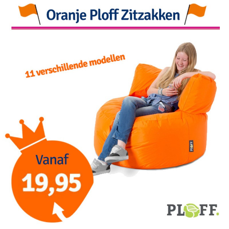 Een Dag Actie - Koningsdagaanbieding Oranje Ploff Zitzakken