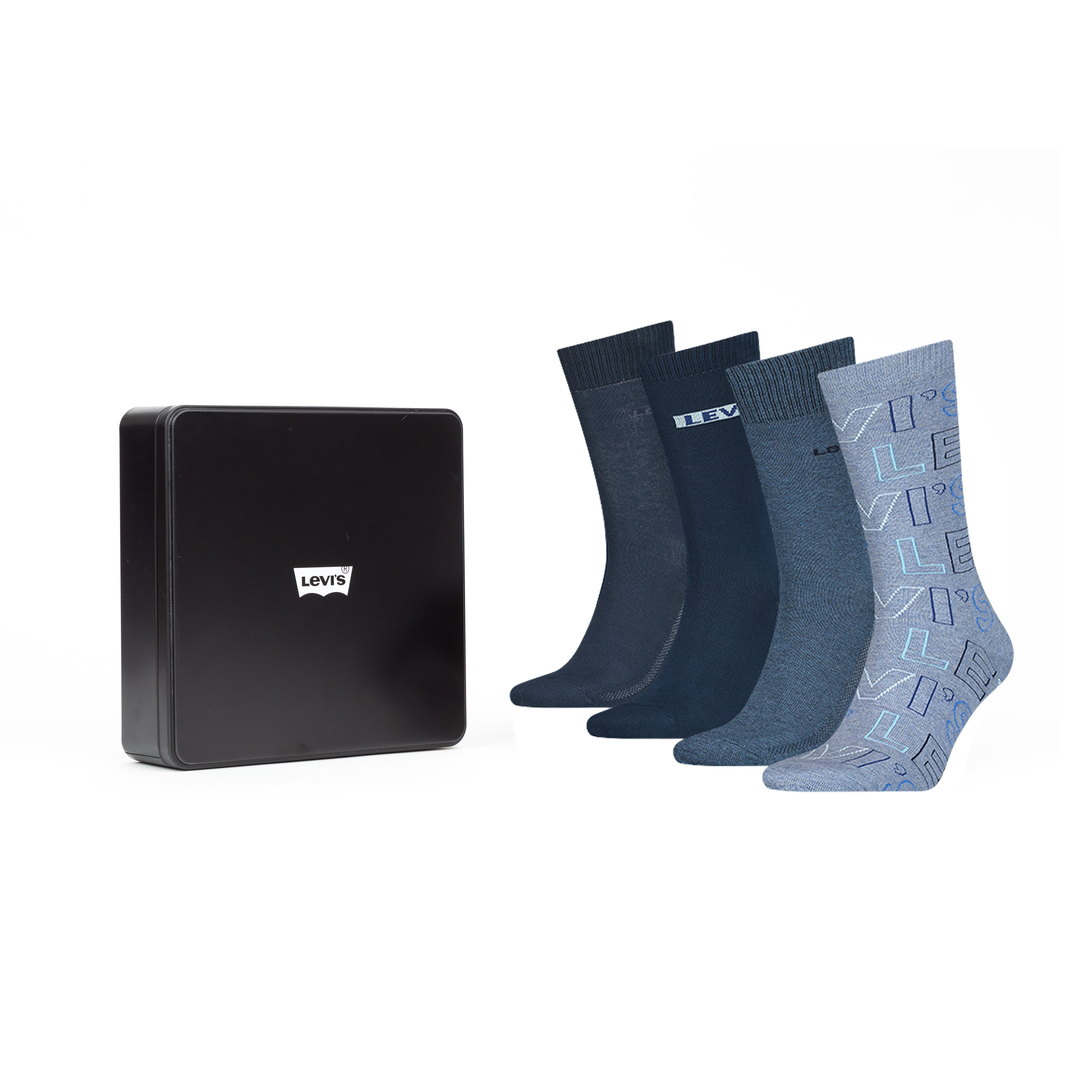 Een Dag Actie - Levi's Sokken Giftbox 4-Pack Blue Combo Een Dag Actie - Levi's Sokken Giftbox 4-Pack Blue Combo