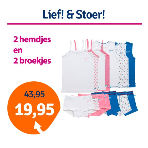 Een Dag Actie - Lief! En Stoer! Collectie 2 Hemdjes + 2 Broekjes