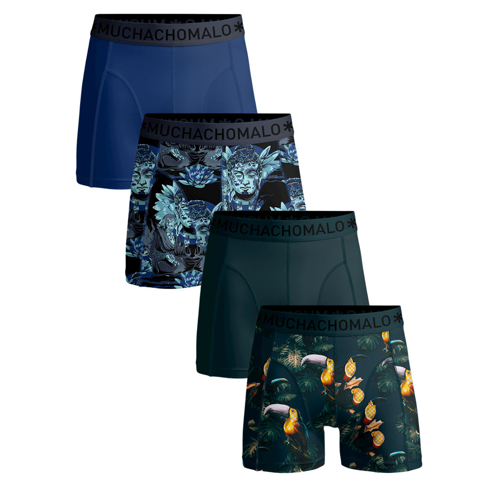 Een Dag Actie - Muchachomalo Boxershorts 4-Pack Solid / Print Een Dag Actie - Muchachomalo Boxershorts 4-Pack Solid / Print