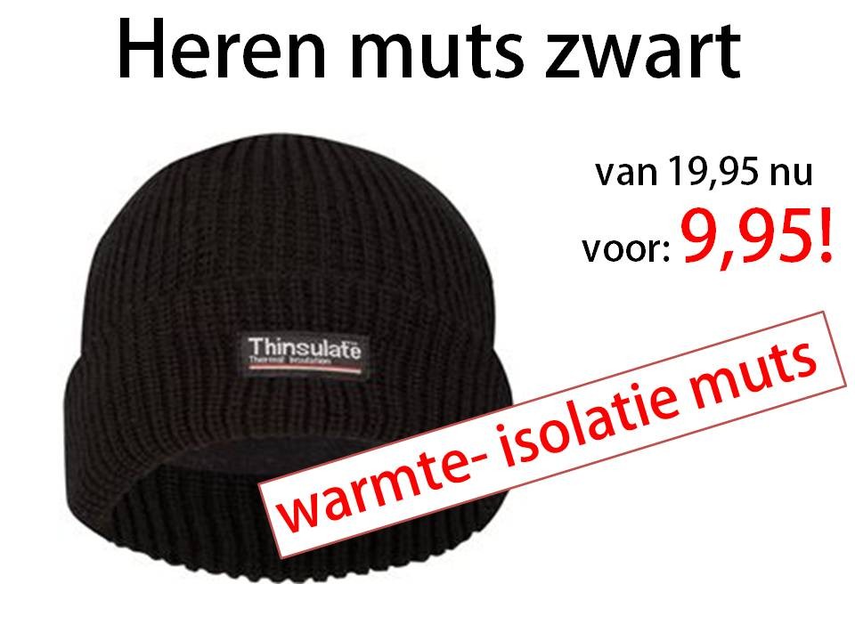 Een Dag Actie - Muts Gebreid Met Brede Omslag Een Dag Actie - Muts Gebreid Met Brede Omslag