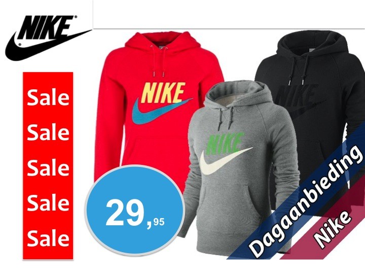 Een Dag Actie - Nike Hoodie Dames Rood, Zwart Of Grijs