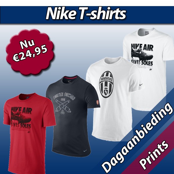Een Dag Actie - Nike T-shirt Print Diverse Kleuren Actie