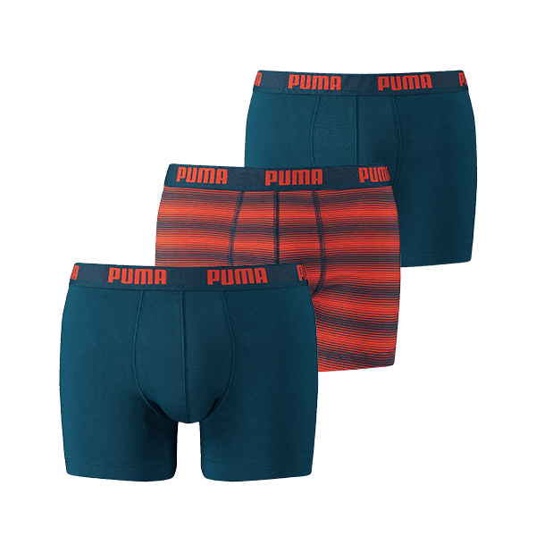 Een Dag Actie - Puma 3-Pack Printed Stripe Design Boxershorts Blue/Orange Een Dag Actie - Puma 3-Pack Printed Stripe Design Boxershorts Blue/Orange