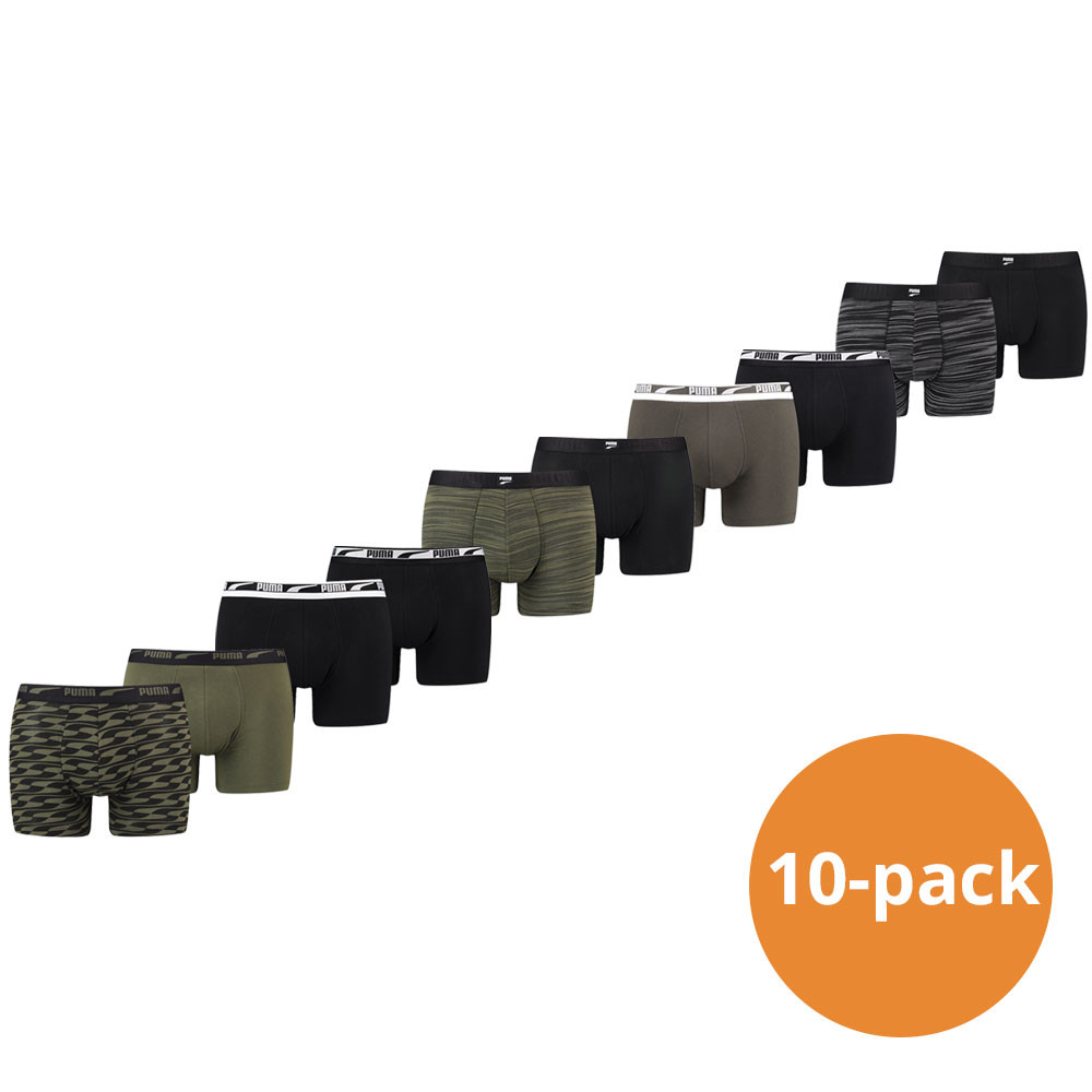 Een Dag Actie - Puma Boxershorts 10-Pack Forest Night / Black Combo Een Dag Actie - Puma Boxershorts 10-Pack Forest Night / Black Combo