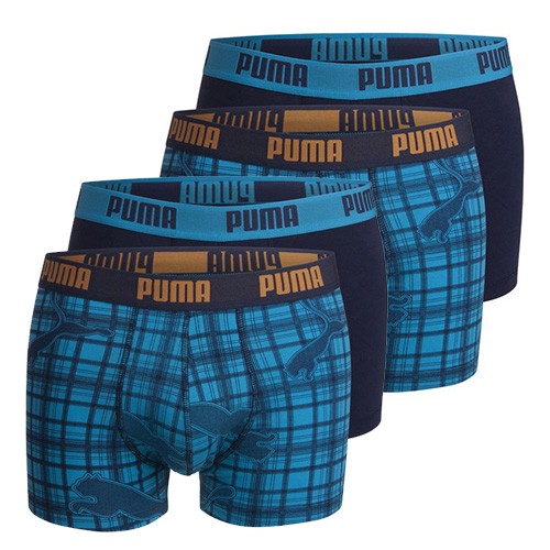 Een Dag Actie - Puma Boxershorts 4 Pack Check This Cat Eclipse