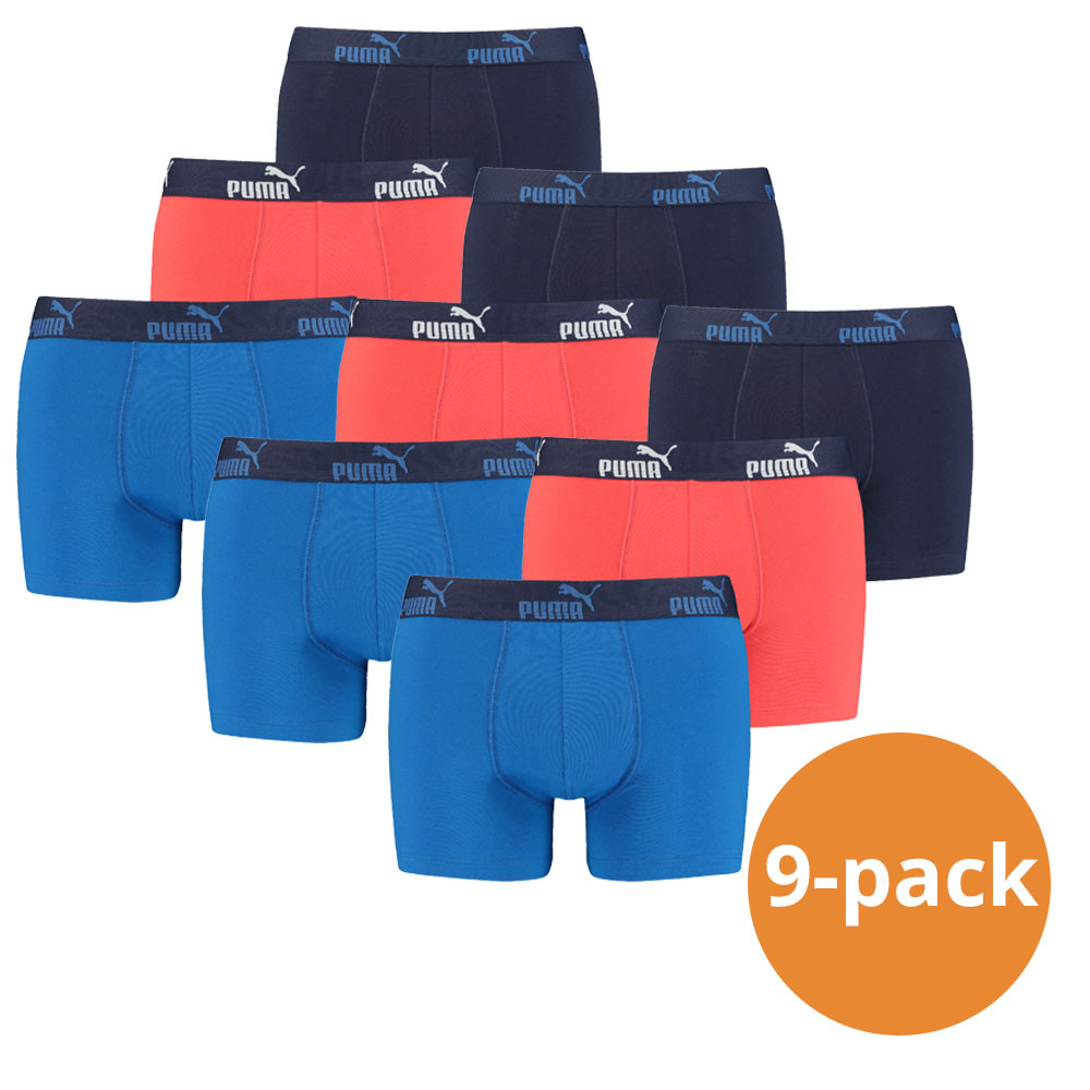 Een Dag Actie - Puma Boxershorts Blue Red 9-Pack Een Dag Actie - Puma Boxershorts Blue Red 9-Pack