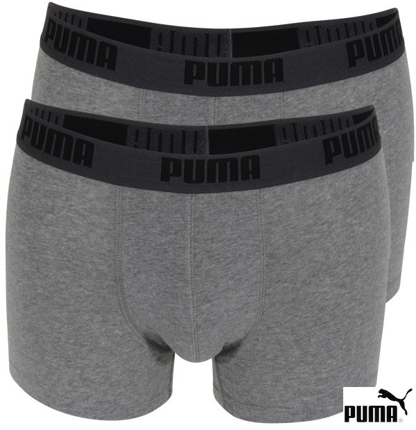 Een Dag Actie - Puma Boxershorts Grijs-zwart Duo Verpakking