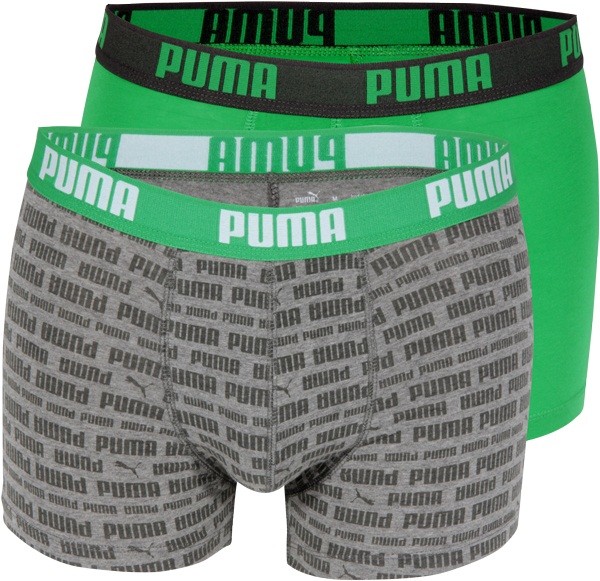 Een Dag Actie - Puma Boxershorts Groen-wit-zwart Duo Verpakking