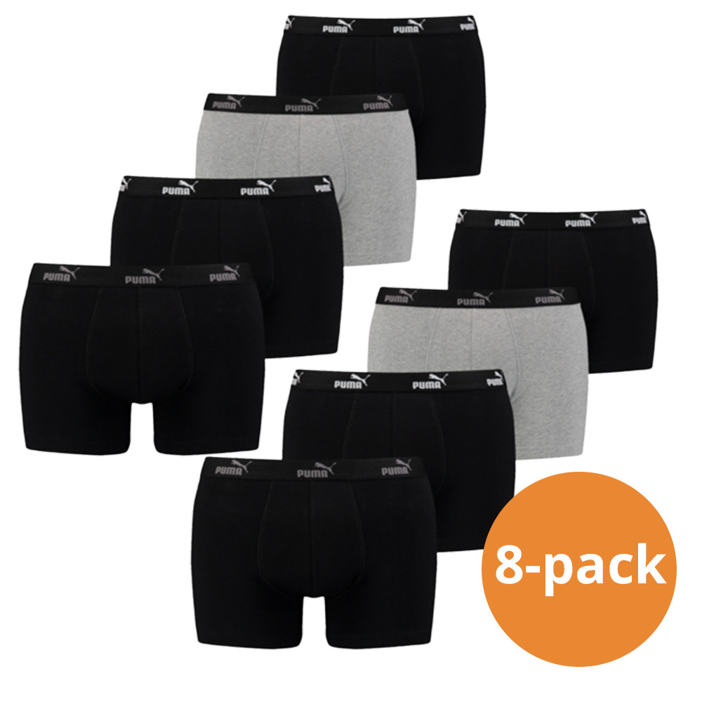 Een Dag Actie - Puma Boxershorts Promo Solid 8-Pack Black Combo Een Dag Actie - Puma Boxershorts Promo Solid 8-Pack Black Combo