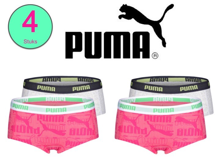 Een Dag Actie - Puma Dames Minishorts 4-Pack 477 Een Dag Actie - Puma Dames Minishorts 4-Pack 477