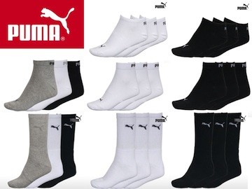 Een Dag Actie - Puma Sokken 3-Pack In Zwart, Wit Of Grijs