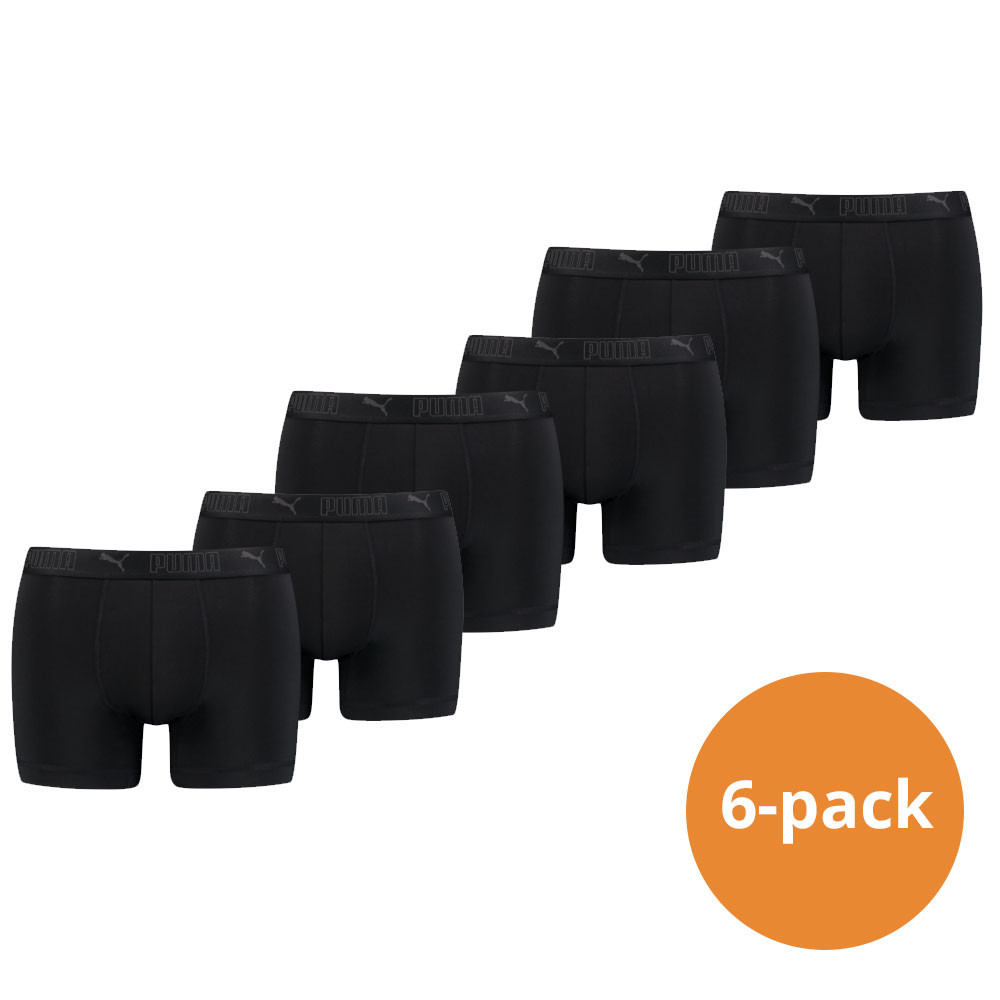 Een Dag Actie - Puma Sport Boxershorts Microfiber 6-Pack Zwart Een Dag Actie - Puma Sport Boxershorts Microfiber 6-Pack Zwart