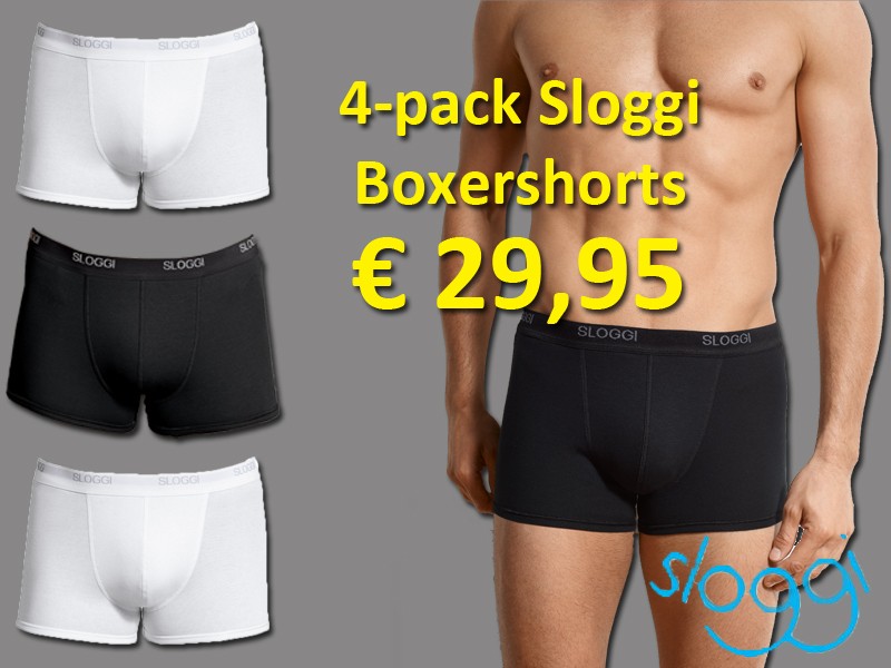 Een Dag Actie - Sloggi Boxershorts 4-Pack Een Dag Actie - Sloggi Boxershorts 4-Pack