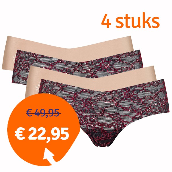 Een Dag Actie - Sloggi Kylie Minogue Dames Hipster 4 Stuks Een Dag Actie - Sloggi Kylie Minogue Dames Hipster 4 Stuks