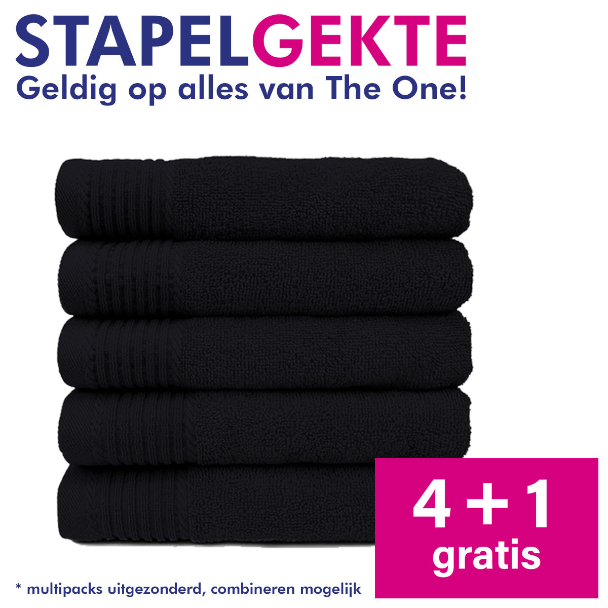 Een Dag Actie - Stapelgekte: The One Handdoek 50X100 Cm Een Dag Actie - Stapelgekte: The One Handdoek 50X100 Cm