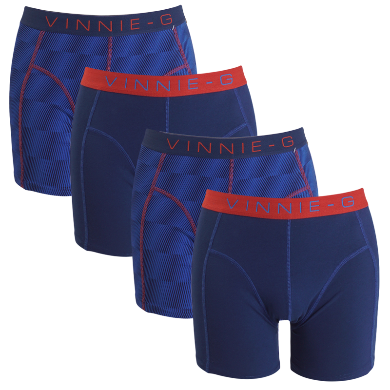 Een Dag Actie - Vinnie-G Boxershorts Flame Blue Print 4-Pack Een Dag Actie - Vinnie-G Boxershorts Flame Blue Print 4-Pack