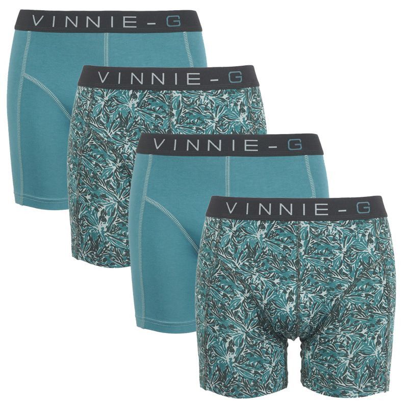 Een Dag Actie - Vinnie-G Boxershorts Leaves Print-Light 4-Pack Een Dag Actie - Vinnie-G Boxershorts Leaves Print-Light 4-Pack