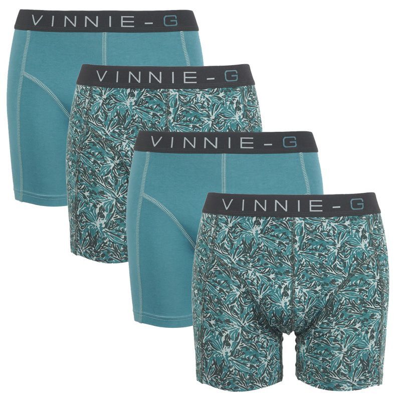 Een Dag Actie - Vinnie-G Boxershorts Leaves Print-Light 4-Pack