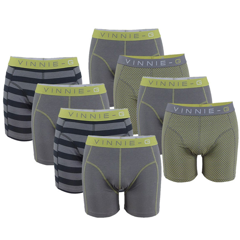 Een Dag Actie - Vinnie-G Boxershorts Lime Dot 8-Pack