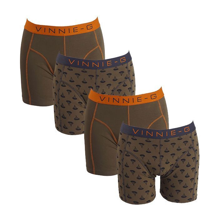 Een Dag Actie - Vinnie-G Boxershorts Military Olive - Print 4-Pack