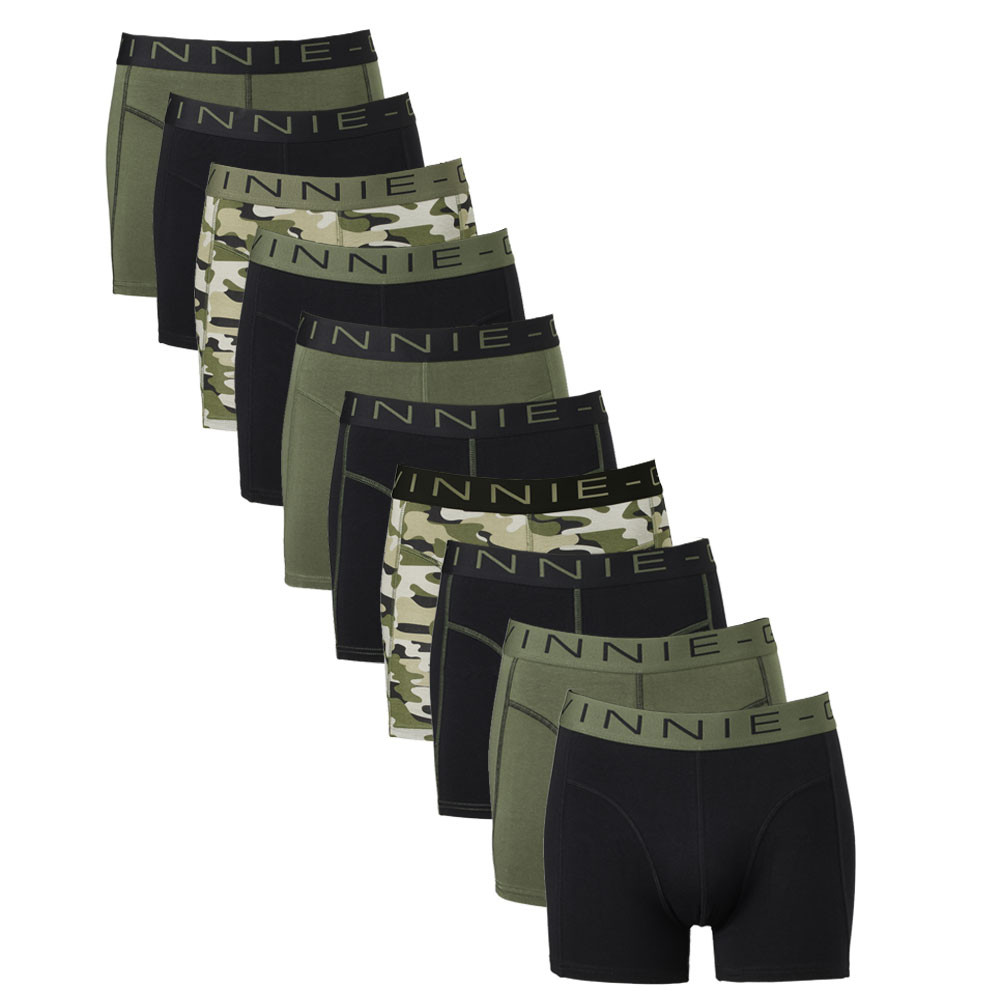 Een Dag Actie - Vinnie-G Boxershorts Voordeelpakket 10-Pack Black / Forest Green Een Dag Actie - Vinnie-G Boxershorts Voordeelpakket 10-Pack Black / Forest Green