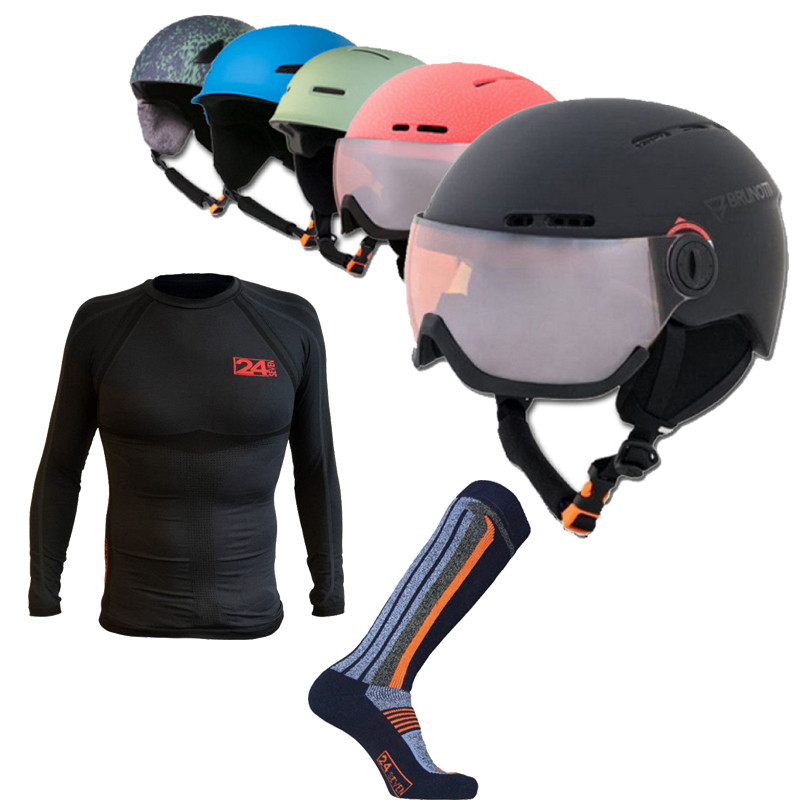 Een Dag Actie - Winterpakket: Skihelm, Thermoshirt En Skisokken