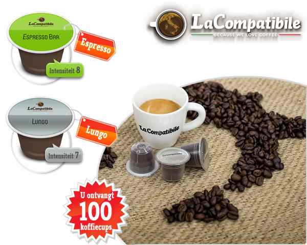 1 Day Fly - 100 Stuks Koffiecups Voor Uw Nespressomachine