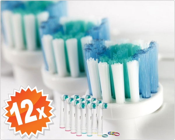 1 Day Fly - 12 Opzetborstels Voor Oral-b Tandenborstels