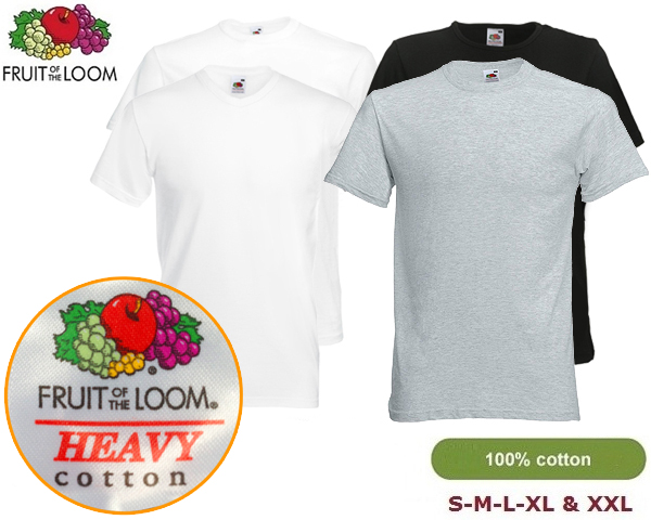 1 Day Fly - 12 X Fruit Of The Loom T-Shirts 100% Heavy Katoen 1 Day Fly - 12 X Fruit Of The Loom T-Shirts 100% Heavy Katoen