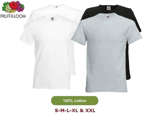 1 Day Fly - 12 X Fruit Of The Loom T-shirts 100% Katoen 1 Day Fly - 12 X Fruit Of The Loom T-shirts 100% Katoen