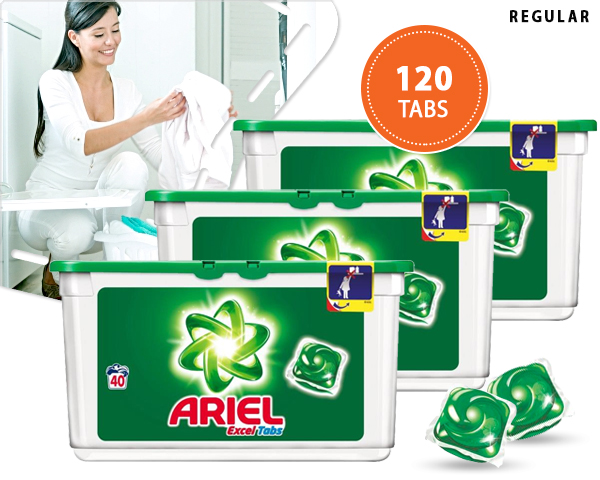 1 Day Fly - 120 Ariel Excel Wasmiddeltabs 1 Day Fly - 120 Ariel Excel Wasmiddeltabs