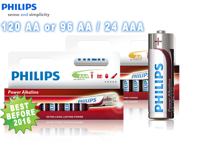 1 Day Fly - 120 Philips Powerlife Batterijen