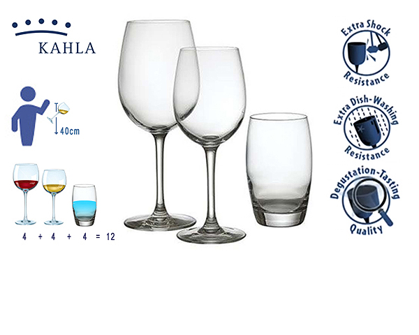 1 Day Fly - 12-Delige Kahla Glazenset Van Levenslang Glanzend En Duurzaam Kwarx Glas 1 Day Fly - 12-Delige Kahla Glazenset Van Levenslang Glanzend En Duurzaam Kwarx Glas