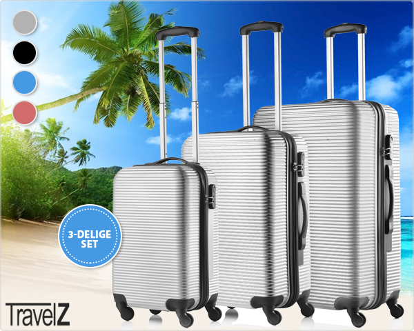 1 Day Fly - 3-Delige Travelz Horizon Abs Kofferset 1 Day Fly - 3-Delige Travelz Horizon Abs Kofferset