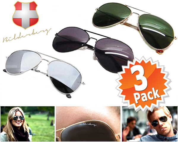 1 Day Fly - 3 Pack Bilderberg Aviator Zonnebrillen 1 Day Fly - 3 Pack Bilderberg Aviator Zonnebrillen