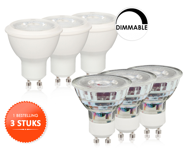 1 Day Fly - 3-Pack Gu10 Led Spots Dimbaar/niet-Dimbaar 1 Day Fly - 3-Pack Gu10 Led Spots Dimbaar/niet-Dimbaar