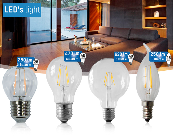 1 Day Fly - 3-Pack Led'S Light Gloeidraad Led Lampen 1 Day Fly - 3-Pack Led'S Light Gloeidraad Led Lampen