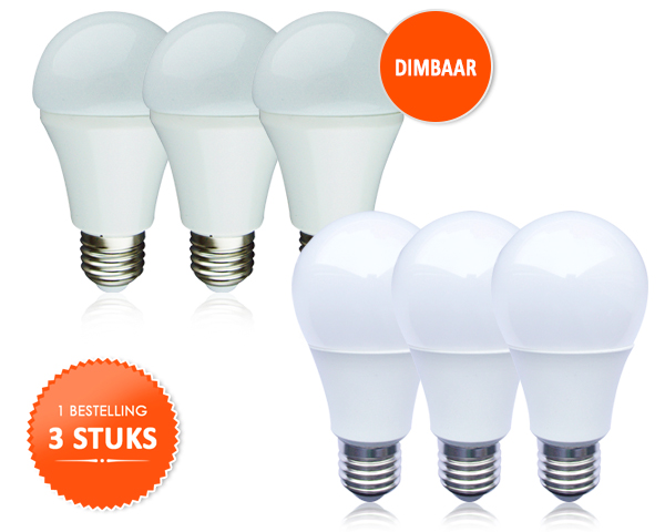 1 Day Fly - 3 Stuks E27 Led Lampen Met 2700 Kelvin