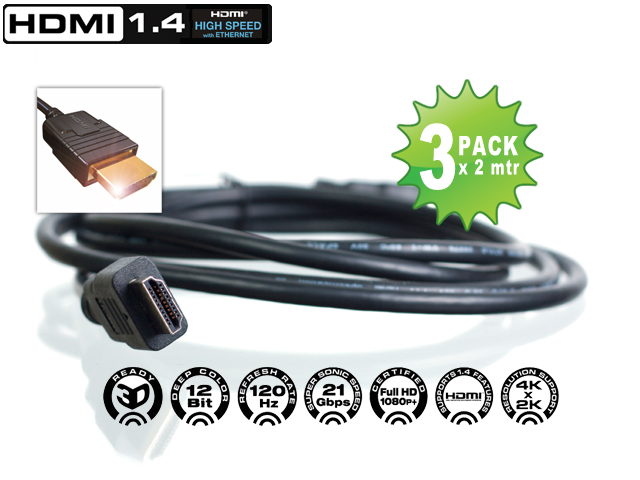 1 Day Fly - 3 X Hdmi 1.4 Kabel 1 Day Fly - 3 X Hdmi 1.4 Kabel