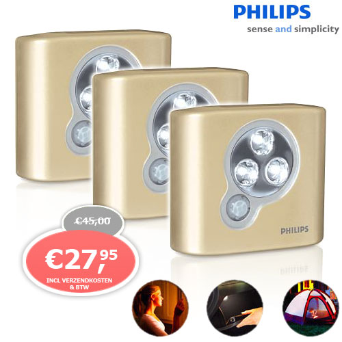 1 Day Fly - 3 X Philips Spoton Led Lampen Met Bewegingssensor 1 Day Fly - 3 X Philips Spoton Led Lampen Met Bewegingssensor