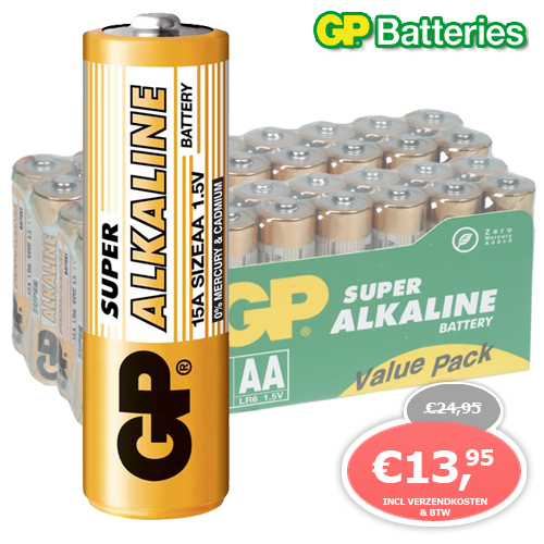 1 Day Fly - 32 X Aa Gp Super Alkalinebatterijen