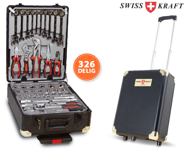 1 Day Fly - 326-Delige Swiss Kraft Gereedschapstrolley Met Ringratels 1 Day Fly - 326-Delige Swiss Kraft Gereedschapstrolley Met Ringratels