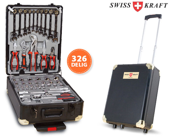 1 Day Fly - 326-​Delige Swiss Kraft Gereedschapstrolley Met Ringratels