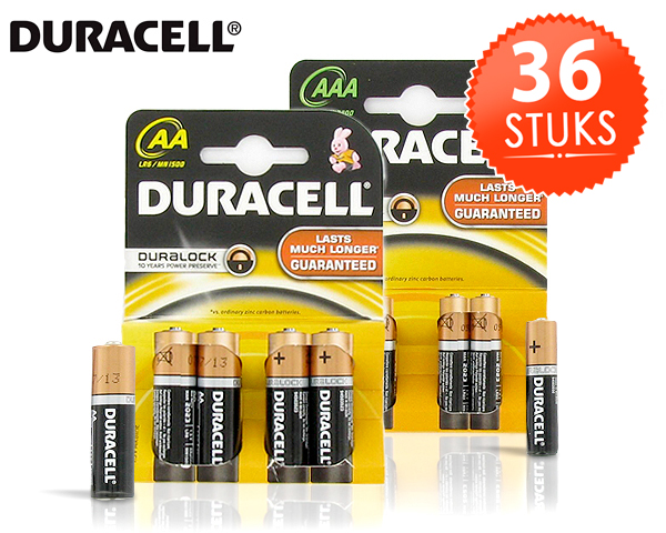 1 Day Fly - 36 X Duracell Duralock Batterijen Blijven Tot 2023 Goed