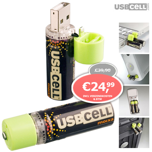 1 Day Fly - 4 X Usbcell Oplaadbare Usb Aa Batterij