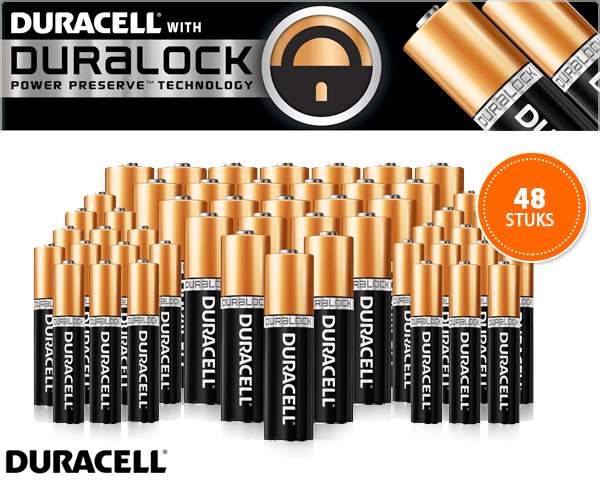 1 Day Fly - 48 X Duracell Duralock Batterijen